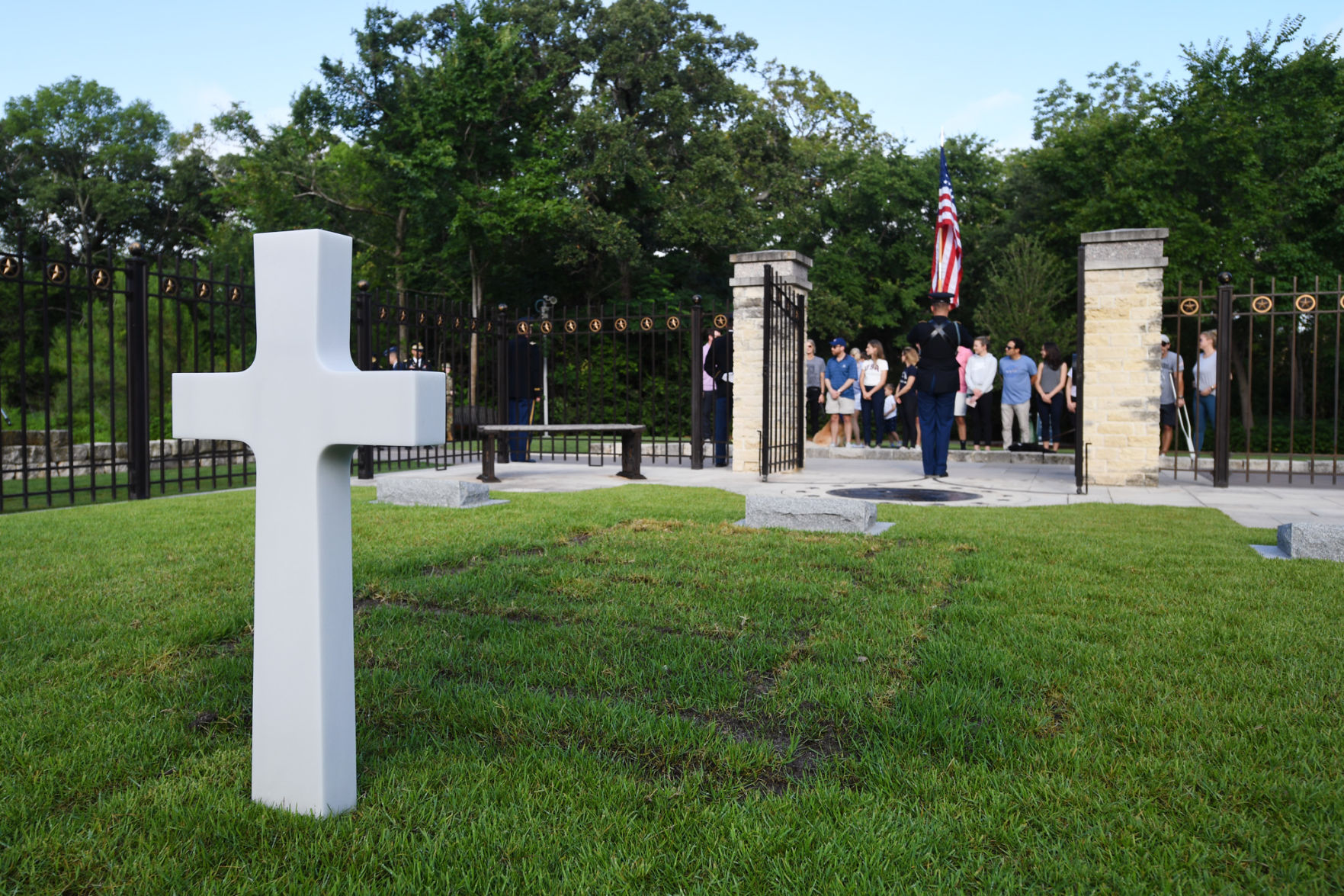 Wreath laying at Bush gravesite